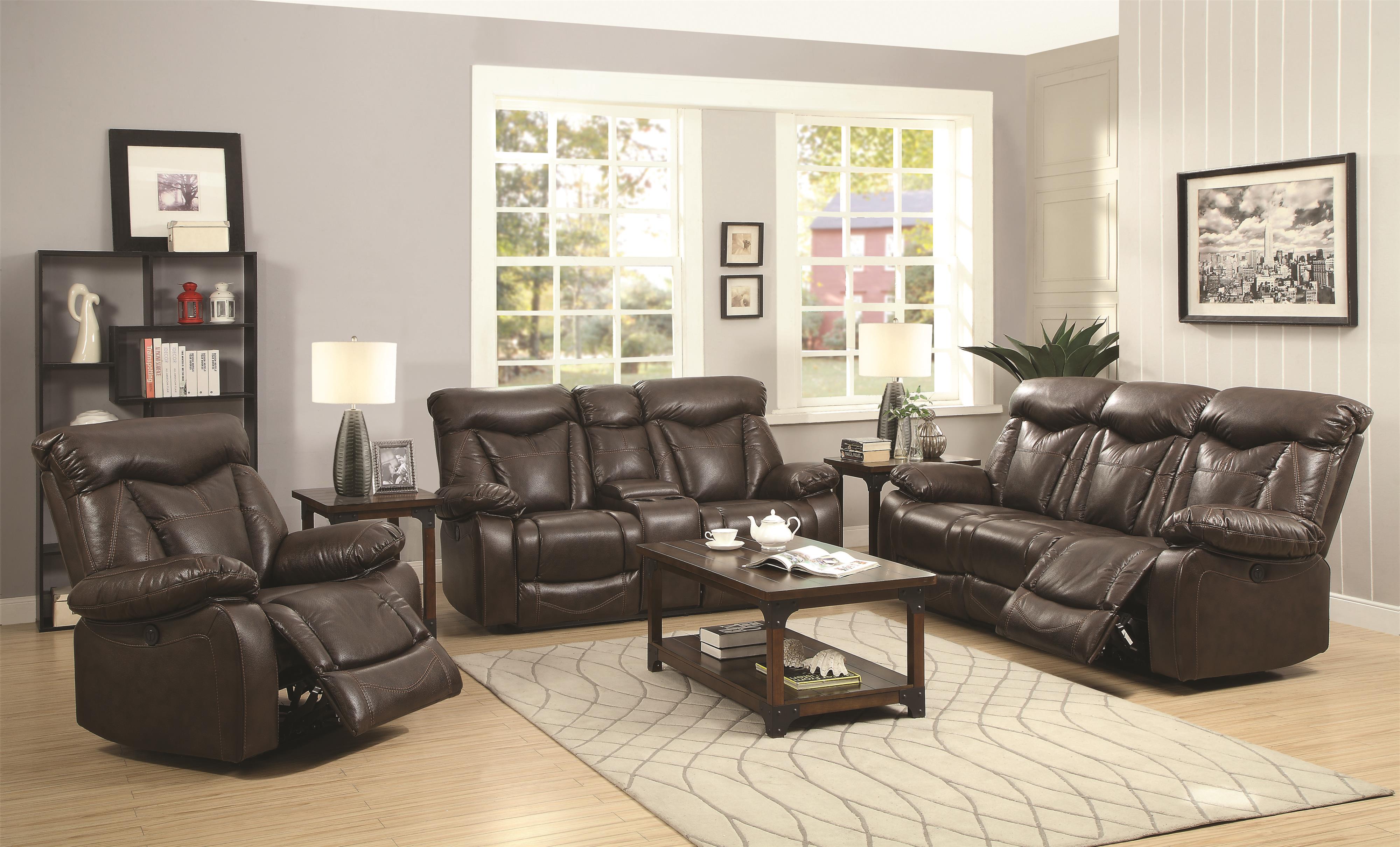 Coaster Zimmerman Power Reclining Sofa with Pillow Arms Dream Home